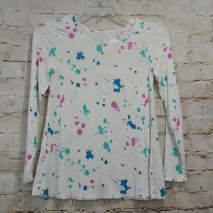 Justice Girls Paint Splatter Long Sleeve Shirt